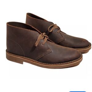 Clarks Bushacre 2 Mens 7.5 Brown Beeswax Leather Chukka Desert Ankle Boots 15522